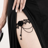 Sexy Red Rose Lace Leg Chain Sweet Cool Style Elastic Leg Strap Lolita Leg Ring - V.I.P Digital Presence