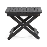 Outdoor Folding Wooden Side Table, Dark Gray, 15"D x 22.75"W x 18.25"H - V.I.P Digital Presence
