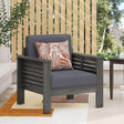 Outdoor Acacia Wood Club Chairs with Cushions, Dark Gray, 27.75"D x 32"W x 27.75"H - V.I.P Digital Presence