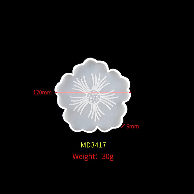 Drip Glue Mold Diy Flower Cherry Blossom Coaster Mold Petal Resin Tray Tea Tray Set Fruit Tray Silicone Mold - V.I.P Digital Presence