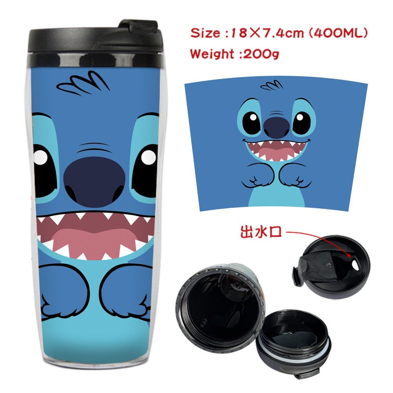 Stitch Stitch animation peripheral double-layer insulated plastic cup two-dimensional cartoon tea cup cold water kettle water cup - V.I.P Digital Presence