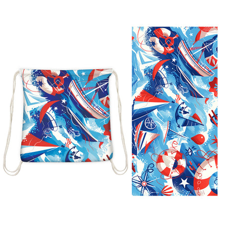 Two-in-One Foldable Beach Towel Printed Bath Towel All-In-One Beach Towel with Storage Bag - V.I.P Digital Presence