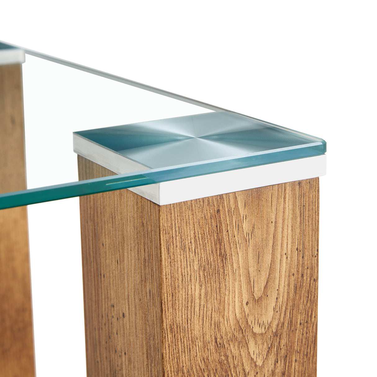 Glass-Top Coffee Table tea table with MDF Legs - Stylish Blend of Elegance and Durability 44.9"*21.7"*16.9"