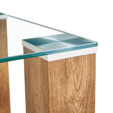 Glass-Top Coffee Table tea table with MDF Legs - Stylish Blend of Elegance and Durability 44.9"*21.7"*16.9"