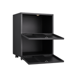 Office furniture Copier Cabinet black 2 door steel copier stand mobile pedestal file Printer Stand - V.I.P Digital Presence