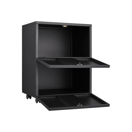 Office furniture Copier Cabinet black 2 door steel copier stand mobile pedestal file Printer Stand - V.I.P Digital Presence