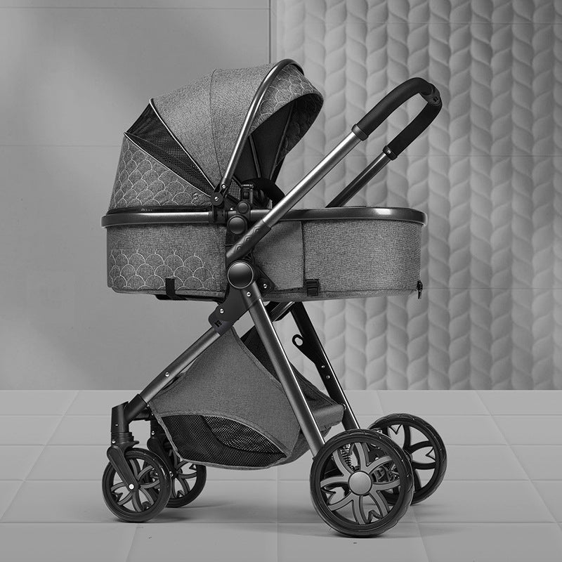 High landscape baby stroller that can sit or lie down lightweight folding two-way shock-absorbing newborn baby stroller - V.I.P Digital Presence