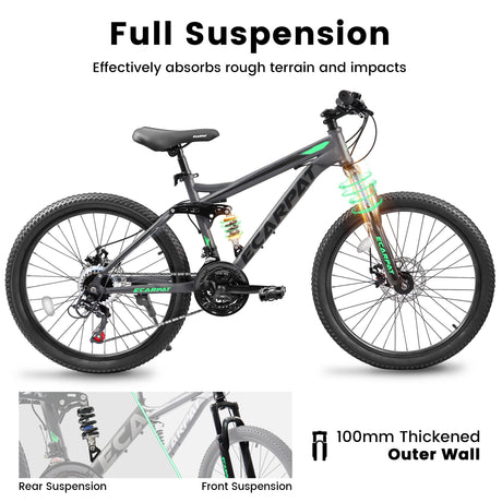 A2660 Ecarpat Mountain Bike 26 inch wheels, carbon steel frame disc brake thumb shift front fork rear shock absorber bike - V.I.P Digital Presence