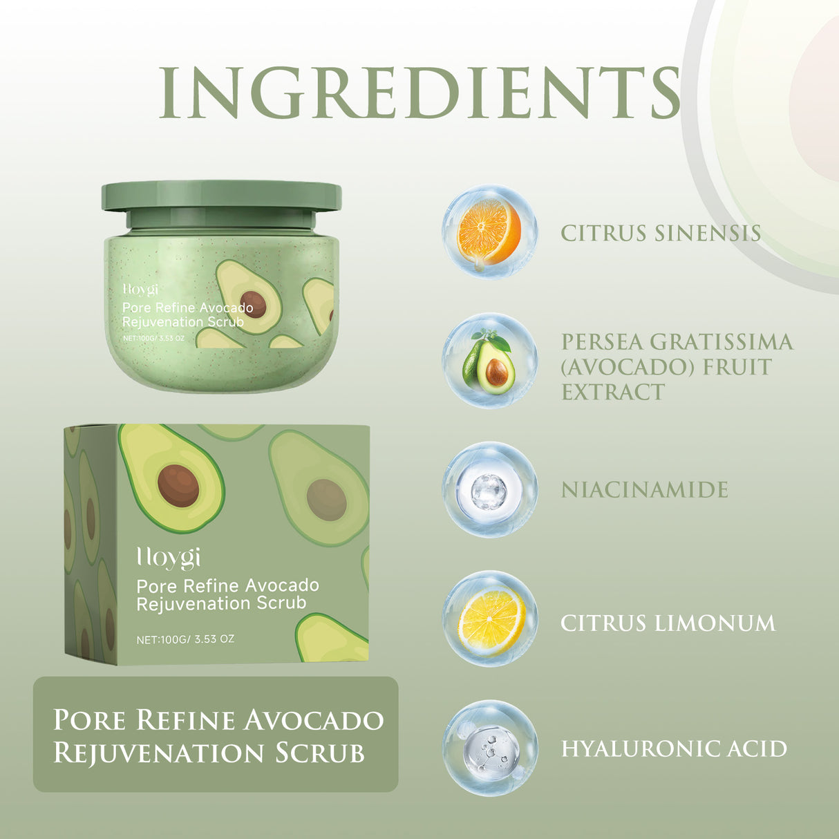 Avocado Ice Cream Scrub, Full Body Cleanse Exfoliating Dead Skin Shower Refresh Body Scrub - V.I.P Digital Presence