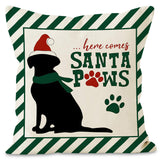 Christmas striped pillow cover linen black cat print pillowcase home holiday decoration cushion cover - V.I.P Digital Presence