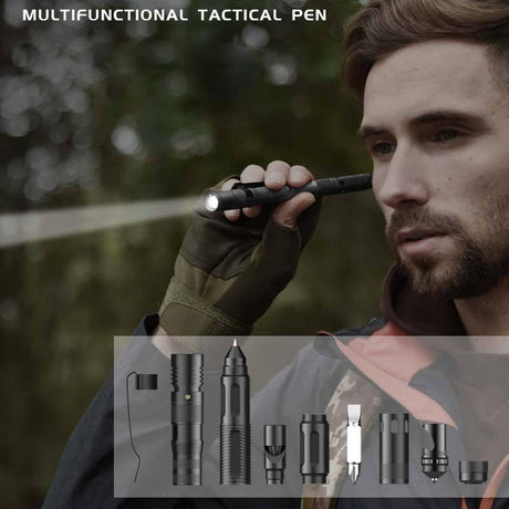 Multifunctional Tactical Pen Flashlight Defense Pen Broken Window Hammer EDC Outdoor Supplies Self-Defense Survival Tools Aluminum Alloy - V.I.P Digital Presence