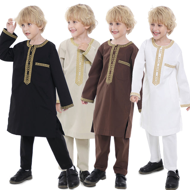 Middle Eastern teenage boy embroidered robe set - V.I.P Digital Presence