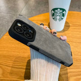 Luxury Matte Soft Leather Phone Case For iPhone 15 14 Plus 13 12 11 Pro Max 7 8Plus SE Lens Protection Shockproof Silicone Cover