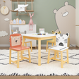 5 Piece Kiddy Table and Chair Set  Kids Wood Table with 4 Chairs Set Cartoon Animals (bigger table) (3-8 years old) - V.I.P Digital Presence