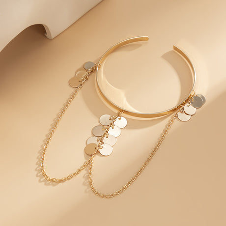 Ethnic style, personalized metal iron chain, arm chain, niche, simple, open-ended arm bracelet, arm ring, female - V.I.P Digital Presence