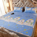 Summer Bed Sheet Ice Silk Mat Soft and Comfortable Latex Mattress Bedding Three-piece Breathable Mat for Comfortable Sleep