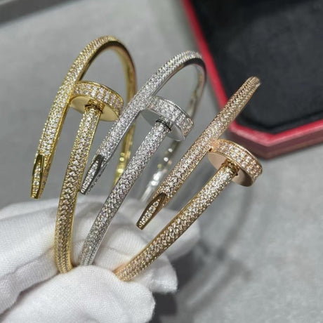 Precision Thick Plating Head and Tail Diamond Fashion Three-Circle Full Diamond Couple Bracelet - V.I.P Digital Presence