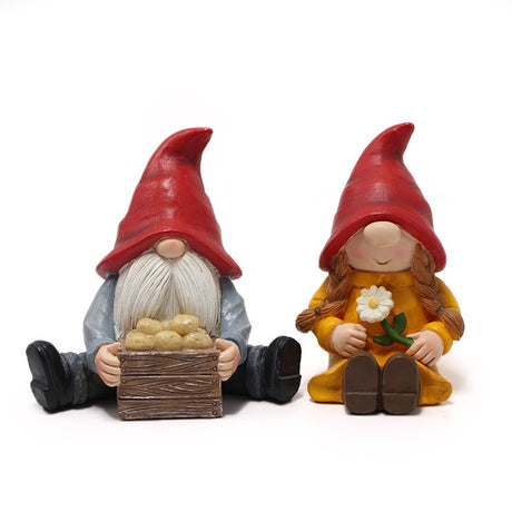 Resin Couple Dwarf Decoration Creative Courtyard Garden Elf Dwarf - V.I.P Digital Presence