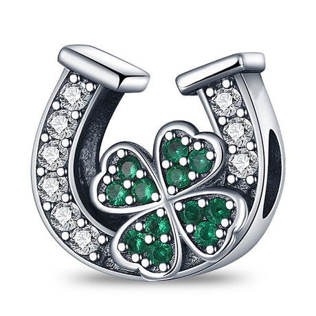 U-shaped Horseshoe Clover Wishing Tree Pendant Copper Silver Plated DIY Jewelry - V.I.P Digital Presence
