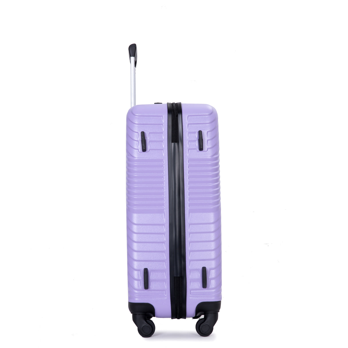 3 Piece Luggage Sets PC+ABS Lightweight Suitcase with Two Hooks Spinner Wheels (20/24/28) Light Purple