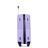 3 Piece Luggage Sets PC+ABS Lightweight Suitcase with Two Hooks Spinner Wheels (20/24/28) Light Purple