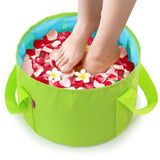 Cubo plegable portátil multiusos para viajes al aire libre, cubo para pies, lavabo, cubo para acampar, cubo agrandado