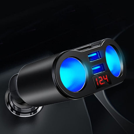 12V 24V Car 2 Way Power Socket Splitter QC3.0 Dual USB Charger LED Voltmetr For Mobile Phone Tablet GPS SUV Truck - V.I.P Digital Presence