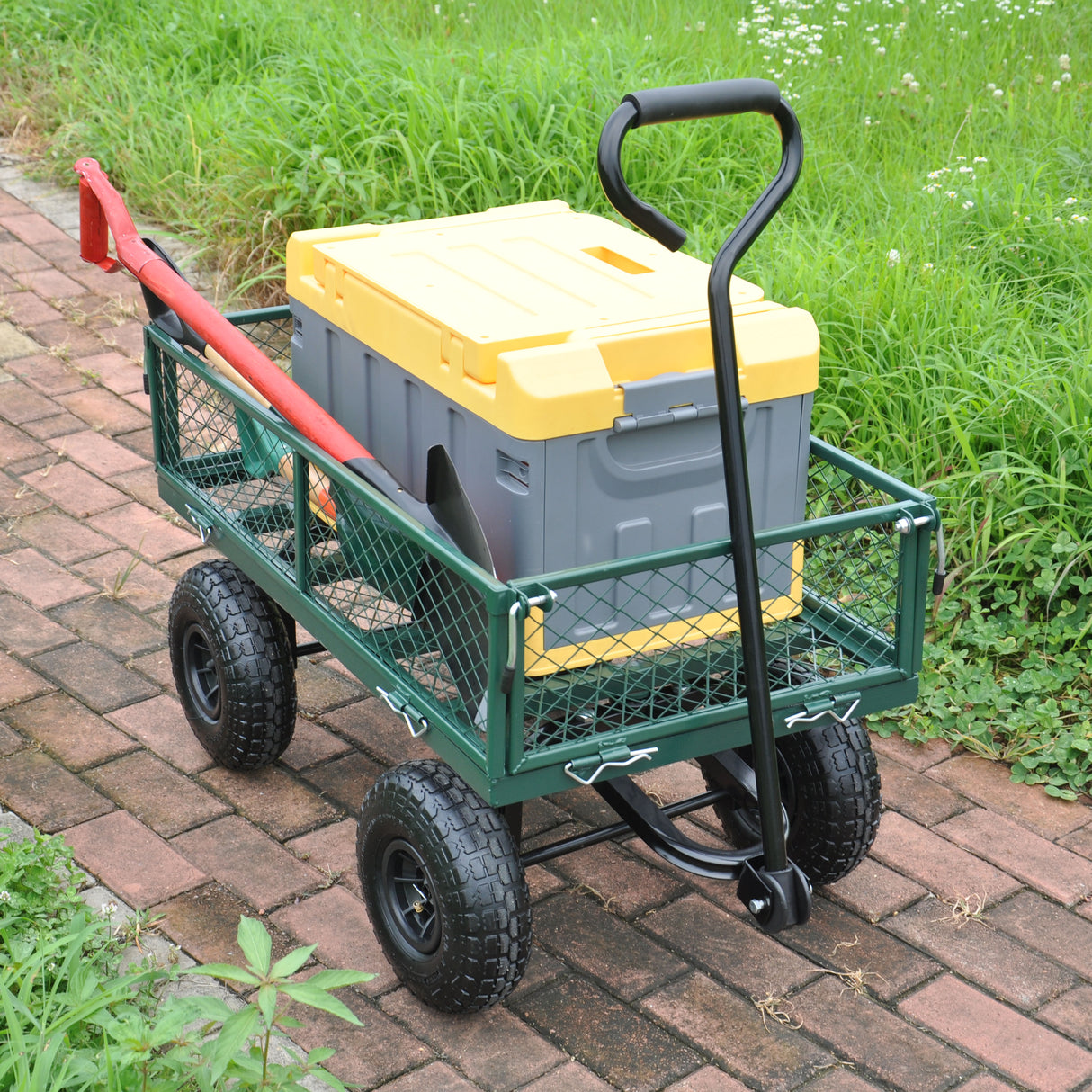 Wagon Cart Garden cart trucks make it easier to transport firewood (green) - V.I.P Digital Presence