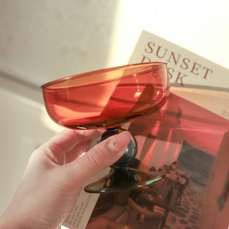 Household heat-resistant cute stained glass bowl tall dessert bowl sugar bowl household taro round ice cream bowl yogurt bowl - V.I.P Digital Presence