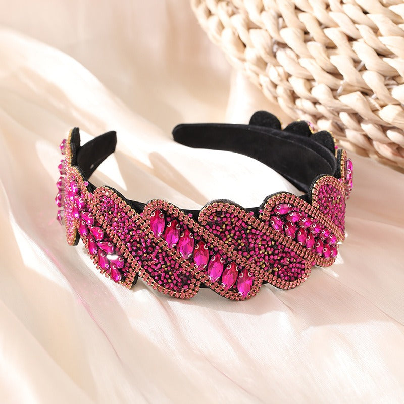 Fashionable Mizhu Water Diamond Baroque Hair Hoop - V.I.P Digital Presence