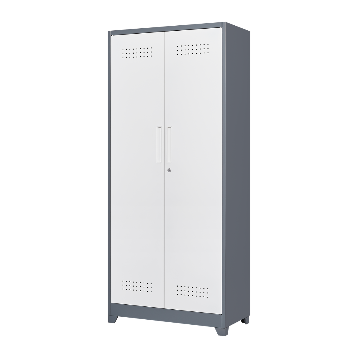 Metal storage cabinets, lockable cleaning tool cabinets, high broom tool organizers, and large storage cabinets in storage store - V.I.P Digital Presence