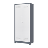 Metal storage cabinets, lockable cleaning tool cabinets, high broom tool organizers, and large storage cabinets in storage store - V.I.P Digital Presence