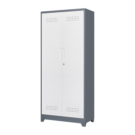 Metal storage cabinets, lockable cleaning tool cabinets, high broom tool organizers, and large storage cabinets in storage store - V.I.P Digital Presence