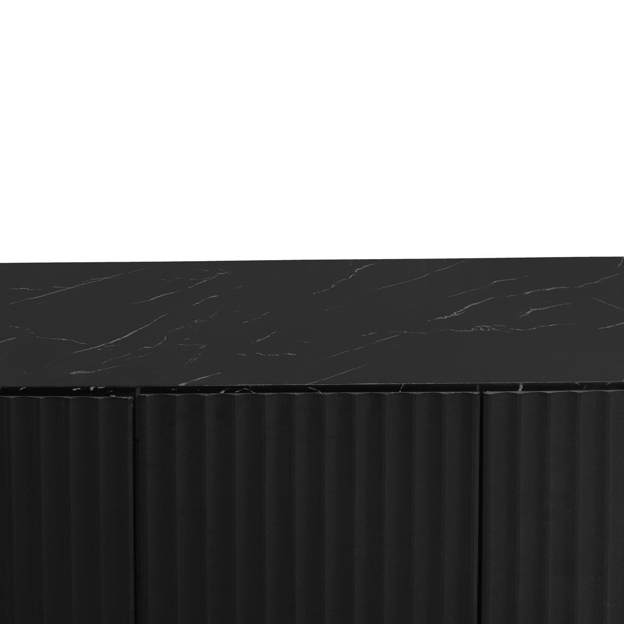 LED Carved Line 3 Door Storage Cabinet,Sideboard Buffet Cabinet With Adjustable Shelf,Large Storage Accent Cabinet - V.I.P Digital Presence