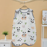 Saco de dormir para niños de algodón de cuatro capas de gasa con bonitos dibujos animados, antifrío, antipatadas, acolchado de algodón, clase A