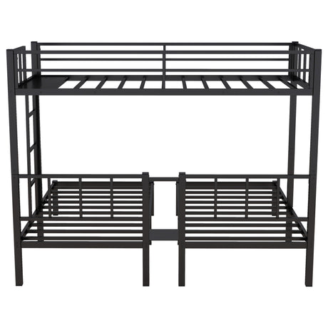 Twin over Twin & Twin Bunk Beds for 3, Twin XL over Twin & Twin Bunk Bed Metal Triple Bunk Bed, Black - V.I.P Digital Presence