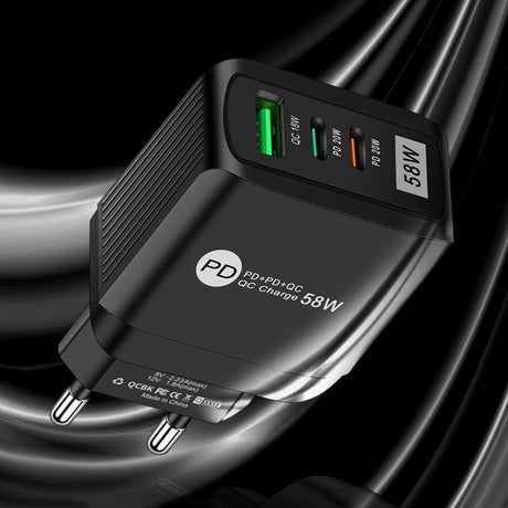 Luminous 58W dual fast charging 2PD+QC3.0 USB fast charging mobile phone charger - V.I.P Digital Presence