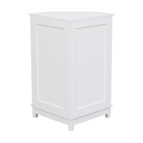 White Bathroom Cabinet Triangle Corner Storage Cabinet with Adjustable Shelf Modern Style MDF Board - V.I.P Digital Presence