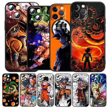 Japanese Art D-Dragon Ball Z For Apple iPhone 15 14 13 12 Pro Max Mini 11 Pro XS Max X XR 6 7 8 Plus SE 2020 Black Phone Case - V.I.P Digital Presence