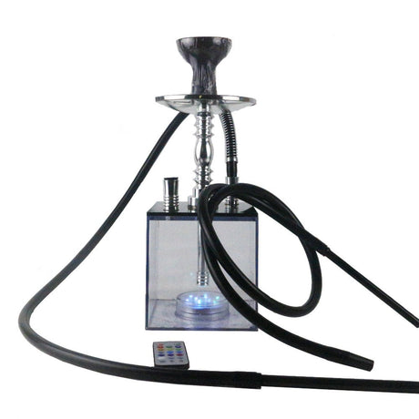 Acrylic hookah set with LED light square double tube hookah finished accessories - V.I.P Digital Presence