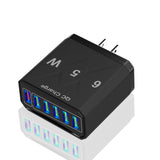 Standard 65W fast charging Korean standard mobile phone charger 6USB multi port fast charging head travel charger