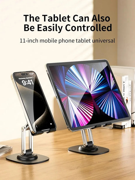 Multi-Function Folding Lift Lazy Mobile Phone Stand 360° Rotating Live Stand Aluminum Mobile Phone Tablet Desktop Stand - V.I.P Digital Presence