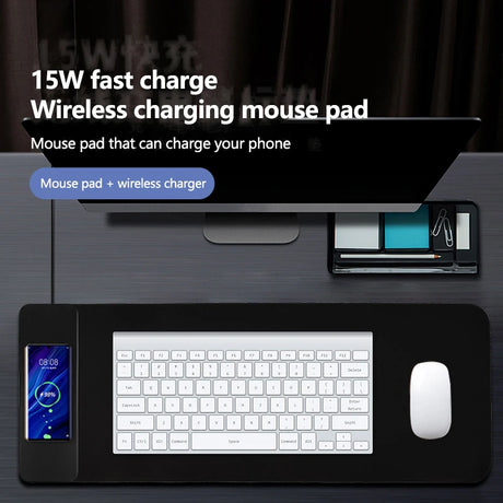 15W wireless charging mouse pad extra large fast charging computer gaming keyboard pad wireless charging rubber mouse pad - V.I.P Digital Presence