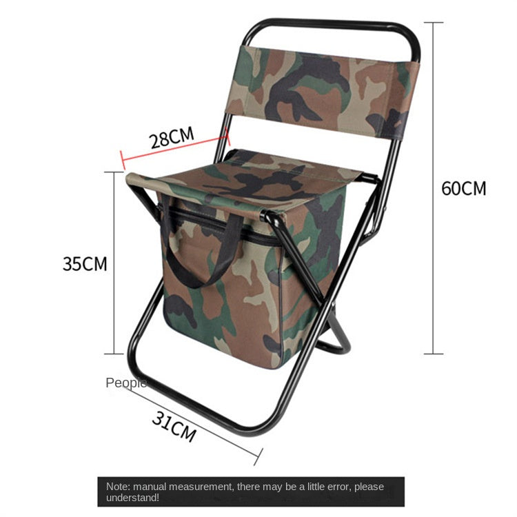 Outdoor Camping Folding Chair with Storage Backrest and Carrying Bag for Art Students' Sketching - V.I.P Digital Presence