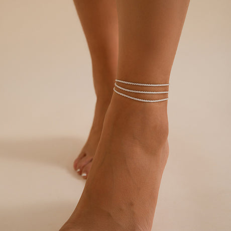 Versatile Sparkling Thin Chain Metal Wind Foot Chain Style Beach Anklet Set - V.I.P Digital Presence