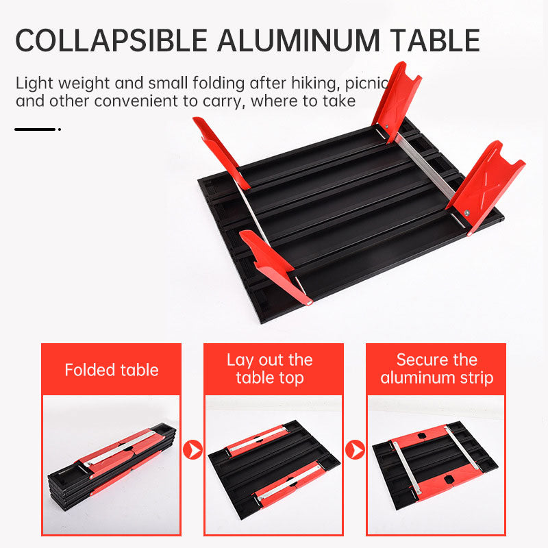 Mesa de picnic plegable, ligera, portátil y ultraligera, de aluminio, para acampar y hacer senderismo al aire libre.