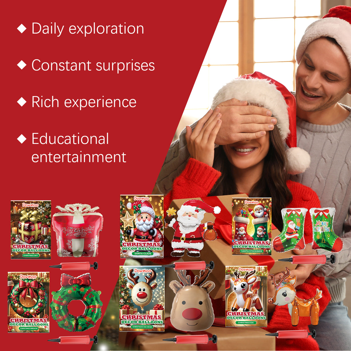 Christmas Balloons Balloon Standing Santa Claus Reindeer Christmas Tree Event Atmosphere Arrangement - V.I.P Digital Presence