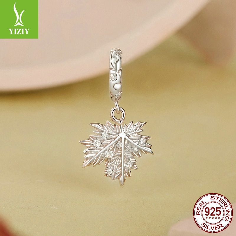 ilver Charm Original New Sparkling Maple Leaf DIY Pendant String Decoration Romantic Autumn Leaves s925 Silver Bracelet Beads - V.I.P Digital Presence