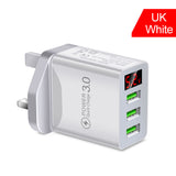 Digital display phone charger 3USB digital display screen fast charger, multi port USB charging head - V.I.P Digital Presence