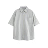 Patch striped casual loose silhouette short sleeved shirt for men - V.I.P Digital Presence